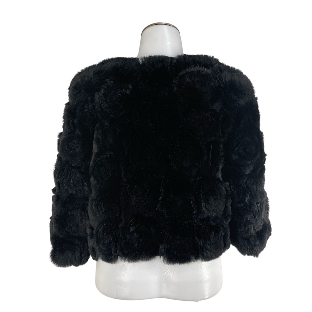 Adrienne Landau black short rabbit fur coat Medium Size - Picture 2 of 9